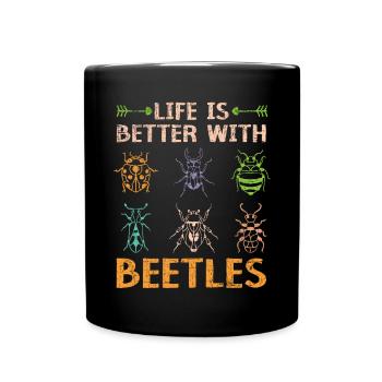 Life Is Better With Beetles Entomology Bug Hunter - Full Colour Mug - black - Front