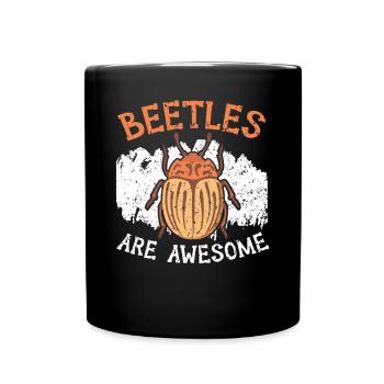 Beetles Are Awesome Insect Entomology Bug Hunter - Full Colour Mug - black - Front