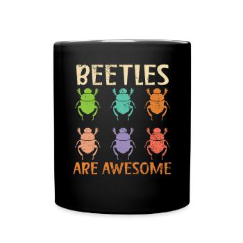 Beetles Are Awesome Insect Entomology Bug Hunter - Full Colour Mug - black - Front