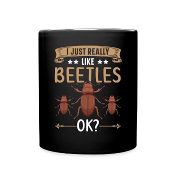 J’aime vraiment les coléoptères ok Entomologie des insectes - Mug uni - noir - Devant