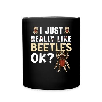 J’aime vraiment les coléoptères ok Entomologie des insectes - Mug uni - noir - Devant