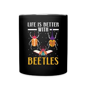 Life Is Better With Beetles Entomology Bug Hunter - Full Colour Mug - black - Front
