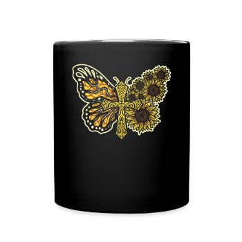 Christian Believer Papillon Insecte Entomologie Bug - Mug uni - noir - Devant