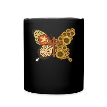Christian Believer Papillon Insecte Entomologie Bug - Mug uni - noir - Devant