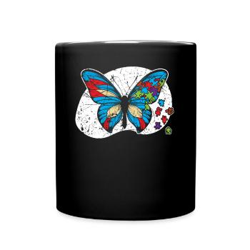 Entomologie des papillons Entomologiste Sensibilisation à l’autisme - Mug uni - noir - Devant