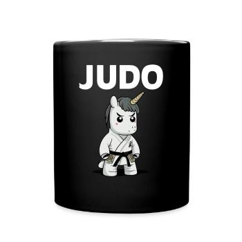 Japan Judo Einhorn - Niedliches Kampfsport Judoka - Tasse einfarbig - Schwarz - Vorne