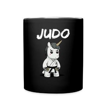 Einhorn in Judo-Uniform - Japanische - Tasse einfarbig - Schwarz - Vorne