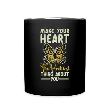 Faites de votre cœur la plus belle chose à votre sujet - Mug uni - noir - Devant