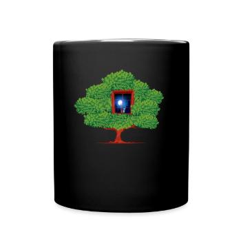Tree Window Night Abstract - Full Colour Mug - black - Front