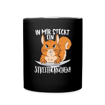 In mir steckt ein Streithörnchen - Eichhörnchen - Tasse einfarbig - Schwarz - Vorne