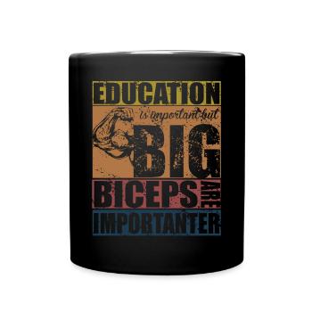 Bodybuilder Kraftsport Fitness Motiv - Tasse einfarbig - Schwarz - Vorne