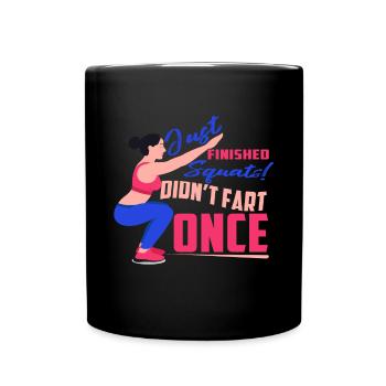 Bodybuilder Kraftsport Fitness Motiv - Tasse einfarbig - Schwarz - Vorne