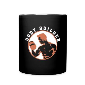 Bodybuilder Kraftsport Fitness Motiv - Tasse einfarbig - Schwarz - Vorne