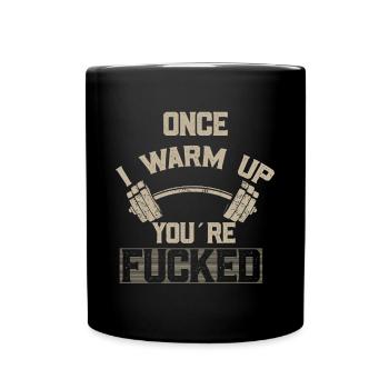 Bodybuilder Kraftsport Fitness Motiv - Tasse einfarbig - Schwarz - Vorne