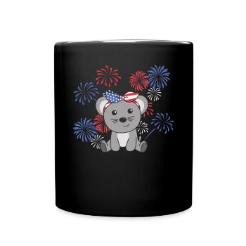 4 juillet American Mouse for Kids USA Mouse - Mug uni - noir - Devant
