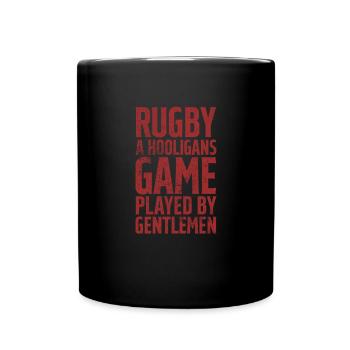 Rugby Verein Rugbyteam Football Sport Geschenk - Tasse einfarbig - Schwarz - Vorne