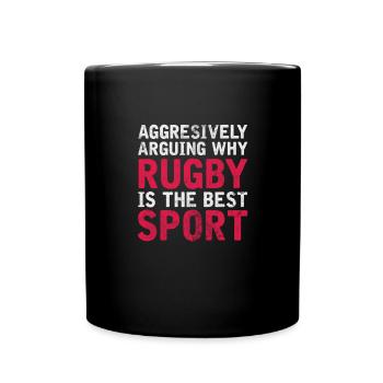 Rugby Verein Rugbyteam Football Sport Geschenk - Tasse einfarbig - Schwarz - Vorne