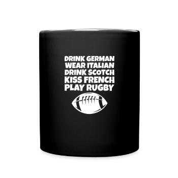 Rugby - Tasse einfarbig - Schwarz - Vorne