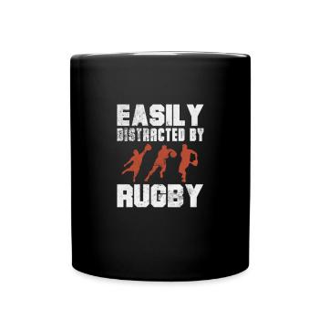 Rugby Verein Rugbyteam Football Sport Geschenk - Tasse einfarbig - Schwarz - Vorne