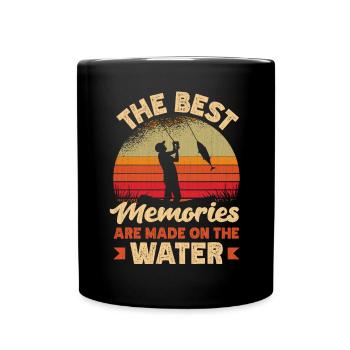 The Best Memories Made On The Water Father's Day - Tasse einfarbig - Schwarz - Vorne