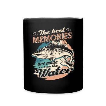 The Best Memories Made On The Water Father's Day - Tasse einfarbig - Schwarz - Vorne