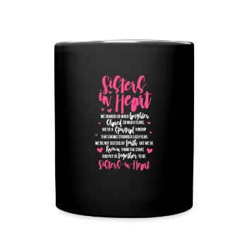 Schwester - Tasse einfarbig - Schwarz - Vorne