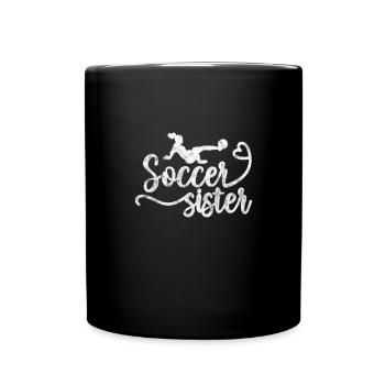 Football Soeur Frère Frères et Sœurs Cadeau - Mug uni - noir - Devant