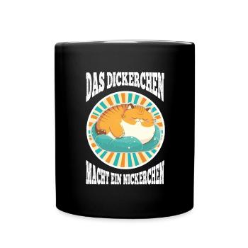 Das Dickerchen macht ein Nickerchen Katze Schlafen - Tasse einfarbig - Schwarz - Vorne