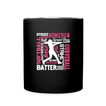 Softball joueur de baseball sports lanceur cadeau - Mug uni - noir - Devant