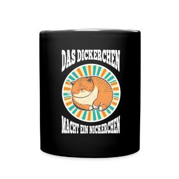 Das Dickerchen macht ein Nickerchen Katze Schlafen - Tasse einfarbig - Schwarz - Vorne