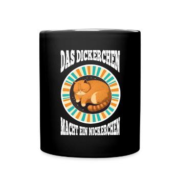 Das Dickerchen macht ein Nickerchen Katze Schlafen - Tasse einfarbig - Schwarz - Vorne