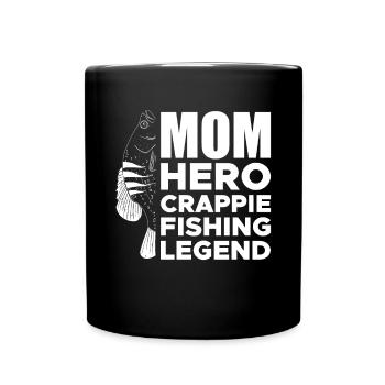 Mom Hero Crappie Fishing Legend Shirt - Full Colour Mug - black - Front