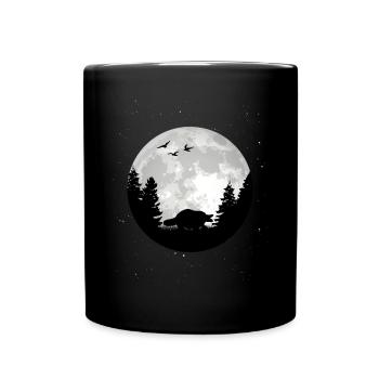 Schnabeltier Mond - Tasse einfarbig - Schwarz - Vorne