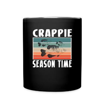 Crappie Season Time Shirt Gift Vintage Retro - Full Colour Mug - black - Front