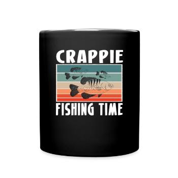 Vintage Retro Crappie Fishing Time Shirt - Full Colour Mug - black - Front