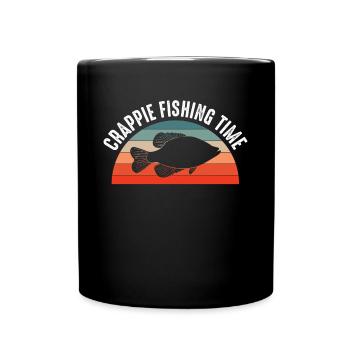 Vintage Retro Crappie Fishing Time Shirt - Full Colour Mug - black - Front