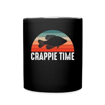 Vintage Retro Crappie Time Shirt - Full Colour Mug - black - Front