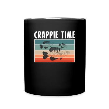 Vintage Retro Crappie Time Shirt - Full Colour Mug - black - Front