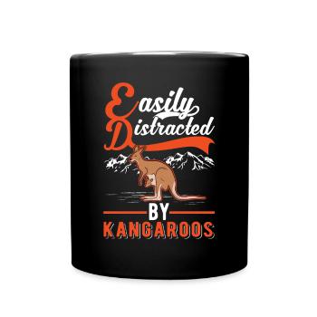 Facilement distrait par Kangourous Kangourou - Mug uni - noir - Devant