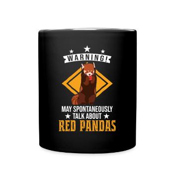 Peut parler spontanément des pandas roux - Mug uni - noir - Devant