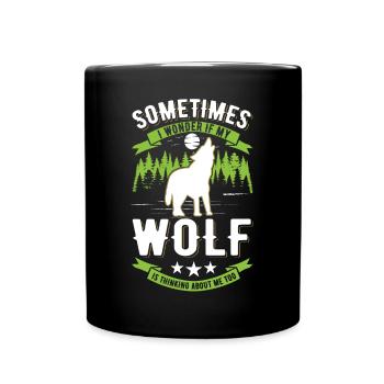 Wolf Lover Gift Wolf Pack - Full Colour Mug - black - Front