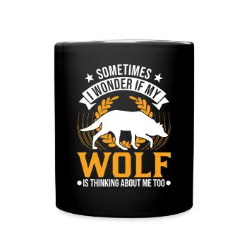 Wolf Lover Gift Wolf Pack - Full Colour Mug - black - Front