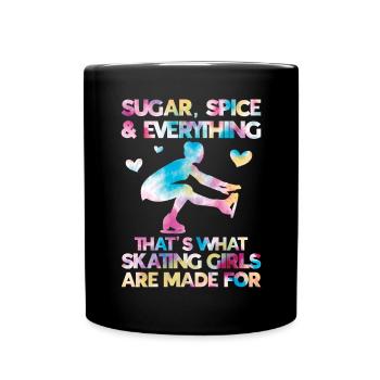 Eislaufen - Tasse einfarbig - Schwarz - Vorne