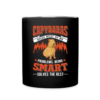 Capybara Wasserschwein Capibara - Full Colour Mug - black - Front