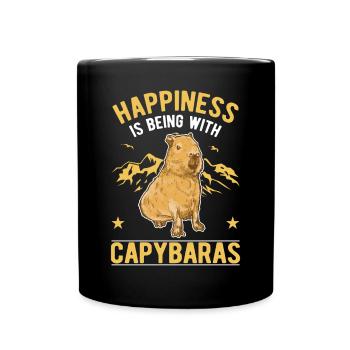 Capybara Luck Capybara Capibara - Full Colour Mug - black - Front