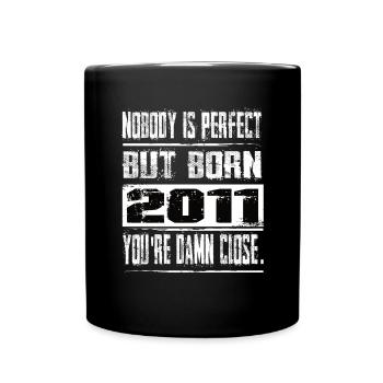 No one is perfect but born 2011 birthday - Full Colour Mug - black - Front