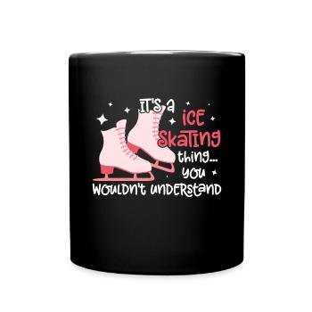 Eislaufen - Tasse einfarbig - Schwarz - Vorne