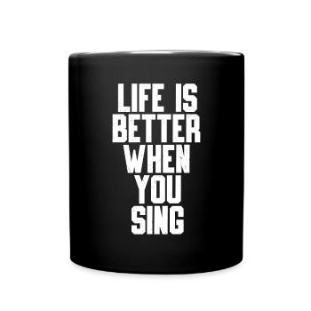 Singen - Tasse einfarbig - Schwarz - Vorne