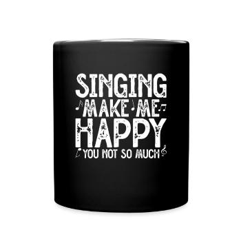 Singen - Tasse einfarbig - Schwarz - Vorne