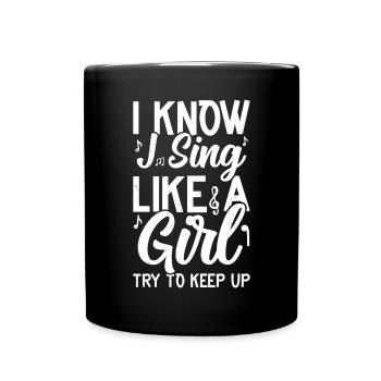 Singen - Tasse einfarbig - Schwarz - Vorne
